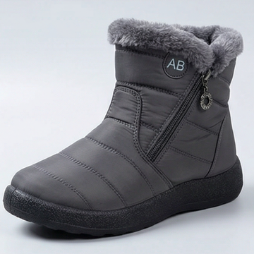 Quilted Fur Collar Winter Ankle Boots
