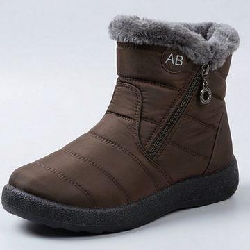 Quilted Fur Collar Winter Ankle Boots