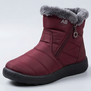 Quilted Fur Collar Winter Ankle Boots