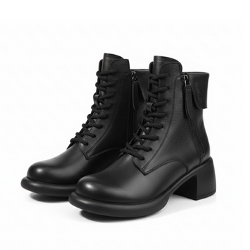 Fleece Lined Vintage Lace Up Ankle Boots