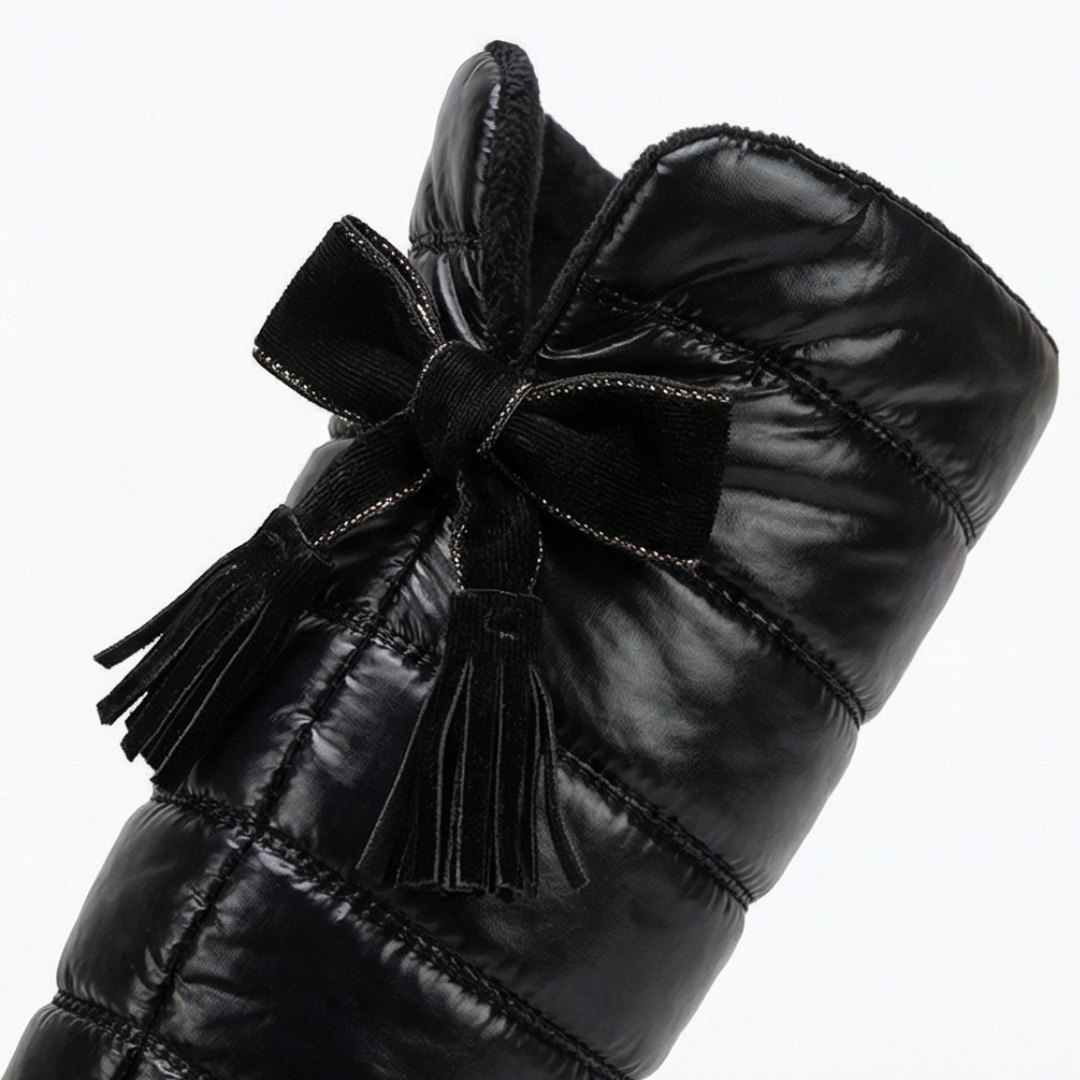 Quilted Bow Back Over The Knee Snow Boots