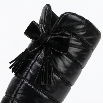 Quilted Bow Back Over The Knee Snow Boots