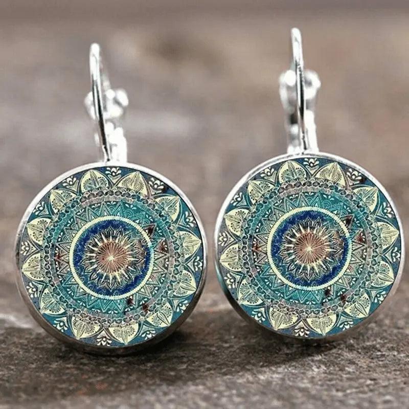 Vintage Rounded Mandala Earrings-Valenira