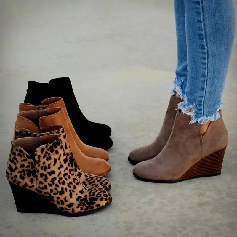 Wedge Ankle Boots-Valenira