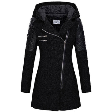 Asymmetric Zip Hooded Jacket