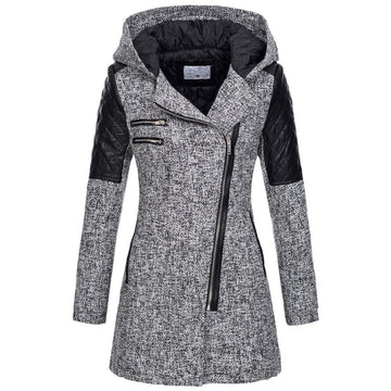 Asymmetric Zip Hooded Jacket