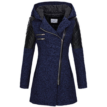 Asymmetric Zip Hooded Jacket
