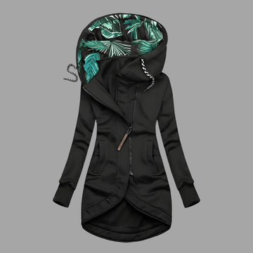 Asymmetric Zip Hooded Jacket