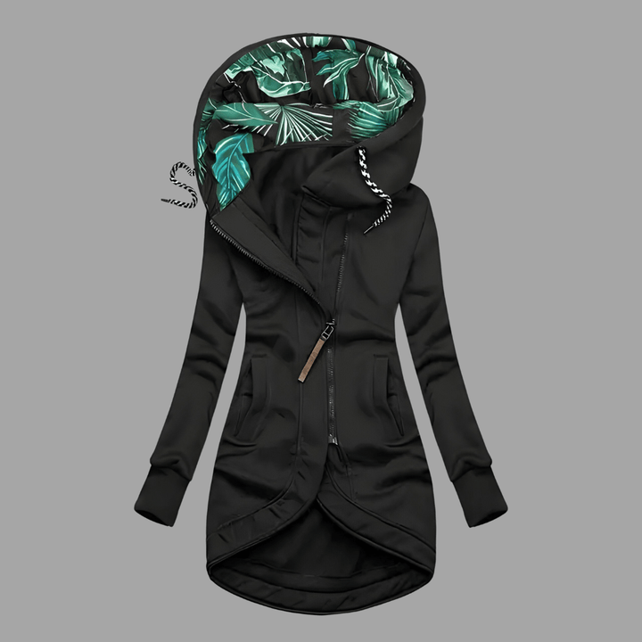 Asymmetric Zip Hooded Jacket | Valenira