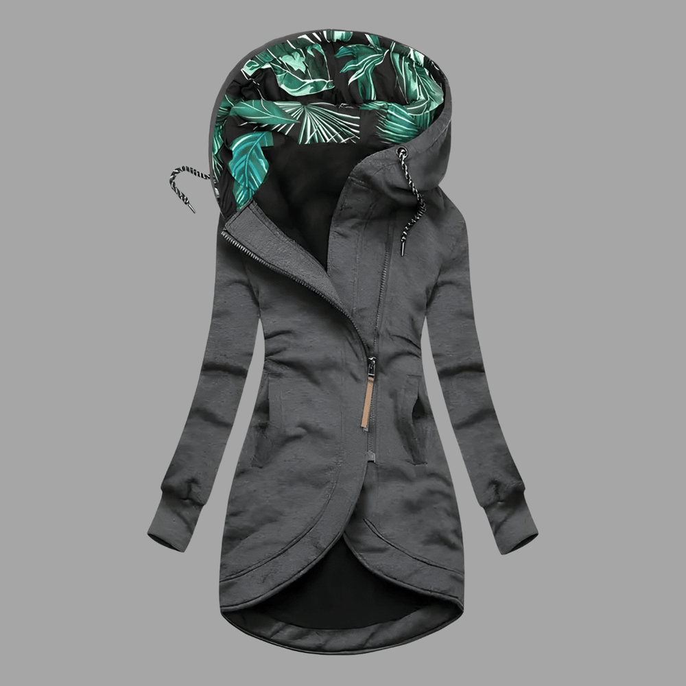 Asymmetric Zip Hooded Jacket | Valenira