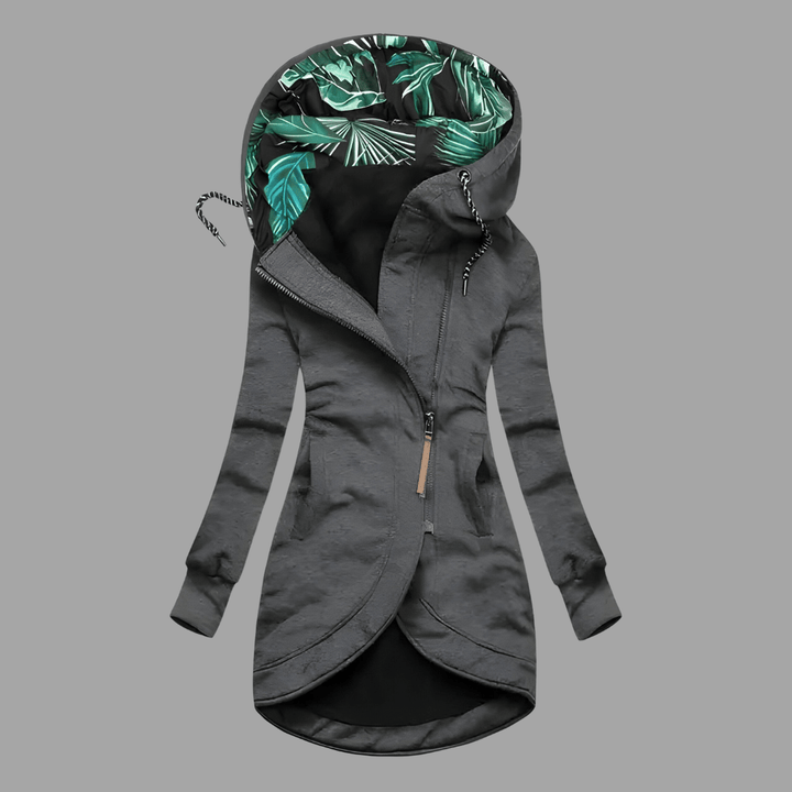 Asymmetric Zip Hooded Jacket | Valenira