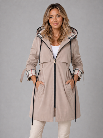 Check Lined Hooded Parka