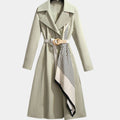 Belted Midi Trench Coat in Green | Valenira
