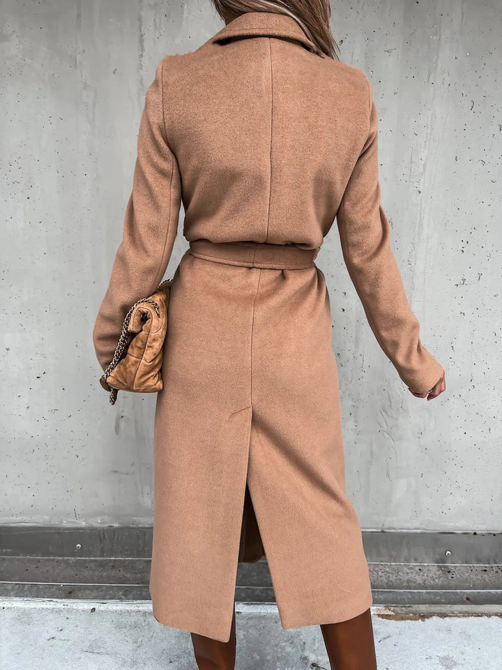 Belted Shawl Collar Coat | Valenira