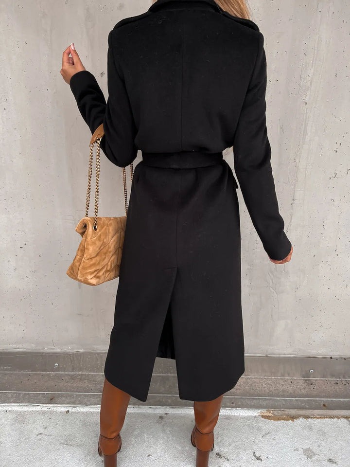 Belted Shawl Collar Coat | Valenira