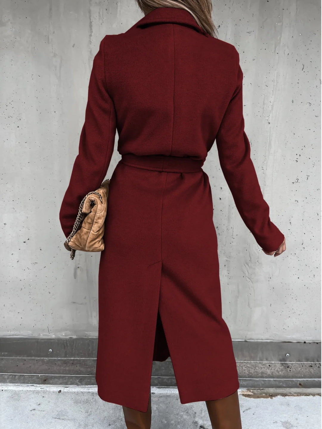 Belted Shawl Collar Coat | Valenira