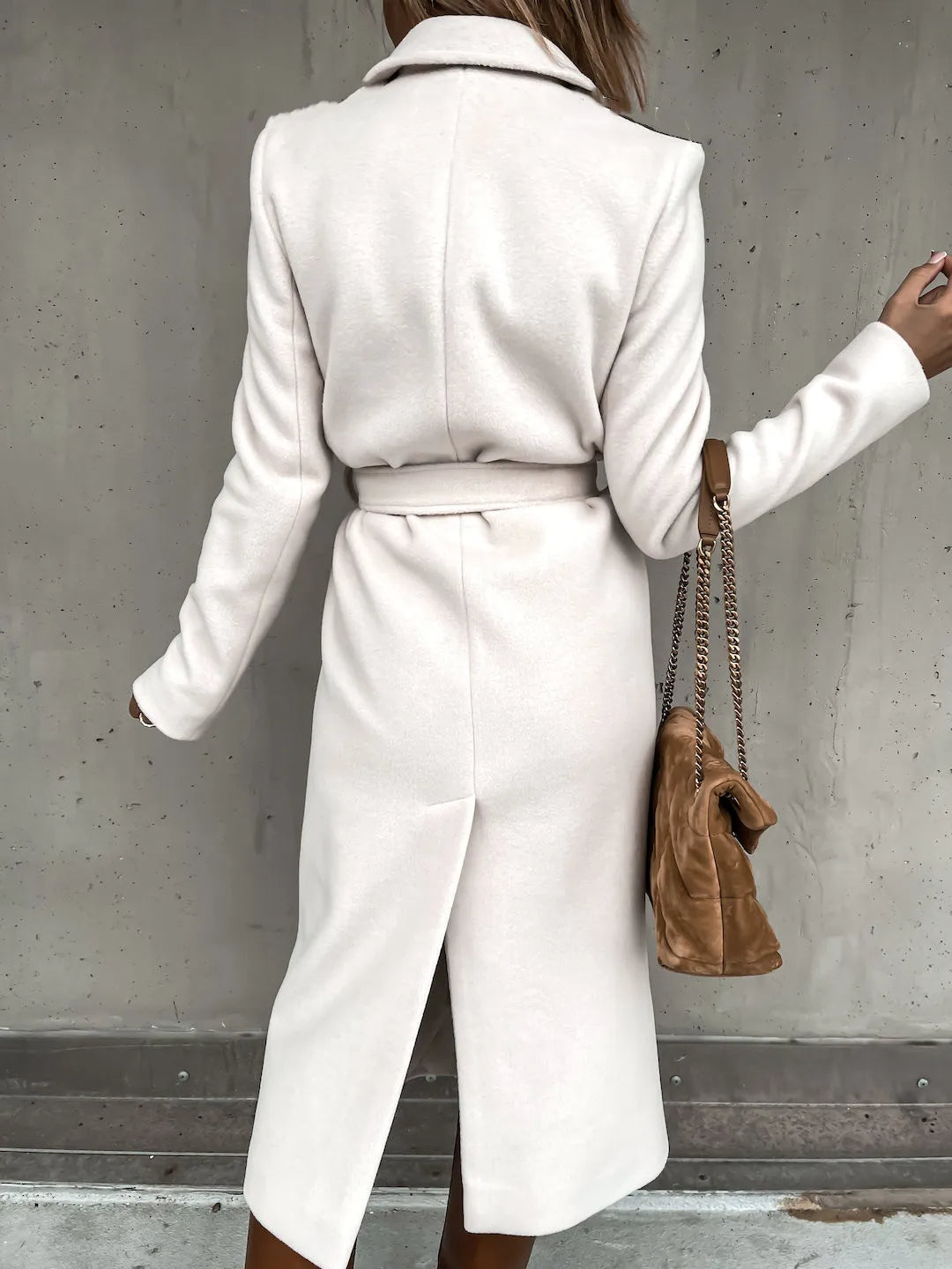 Belted Shawl Collar Coat | Valenira