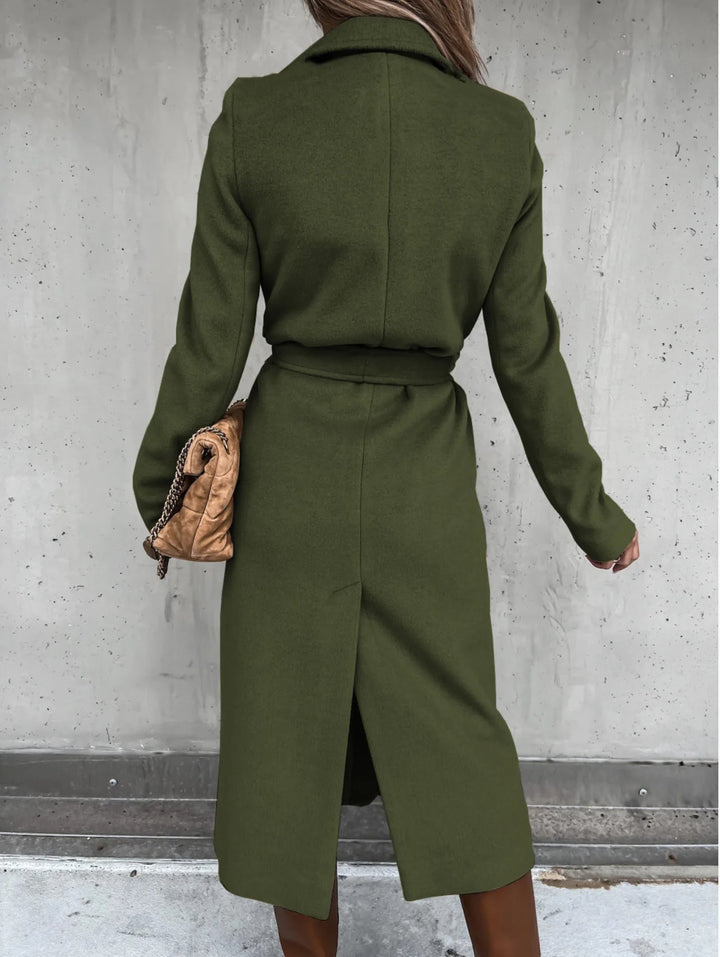 Belted Shawl Collar Coat | Valenira