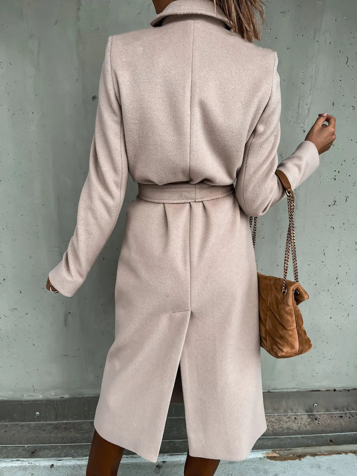 Belted Shawl Collar Coat | Valenira