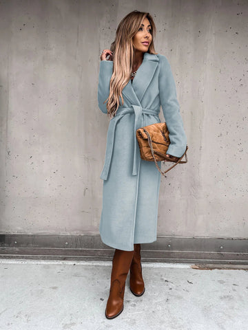 Belted Shawl Collar Coat