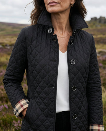 Diamond Quilted Check Jacket