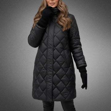 Diamond Quilted Longline Coat