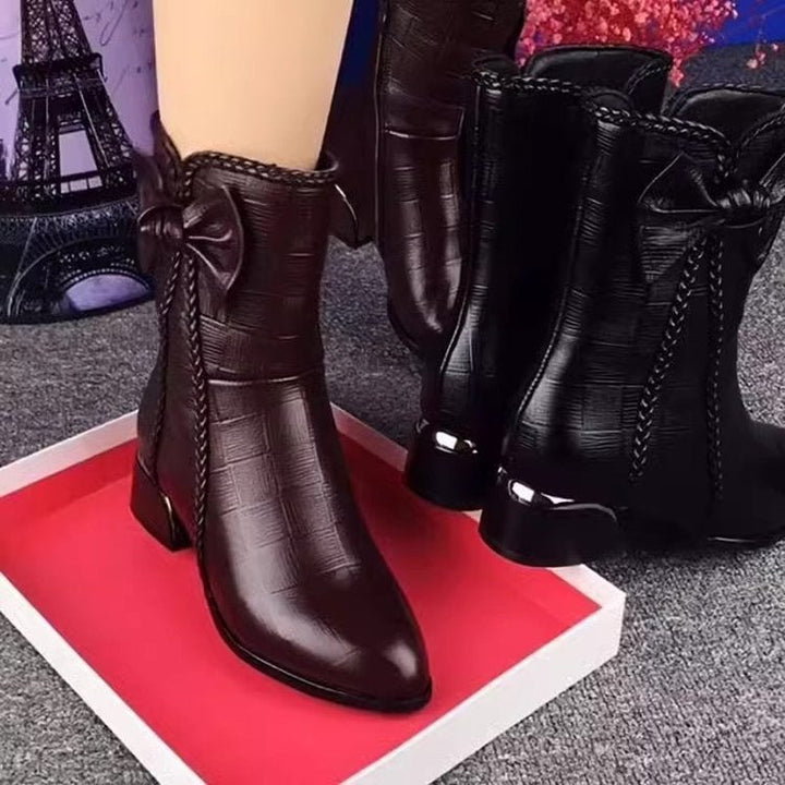 Bow Detail Ankle Boots | Valenira