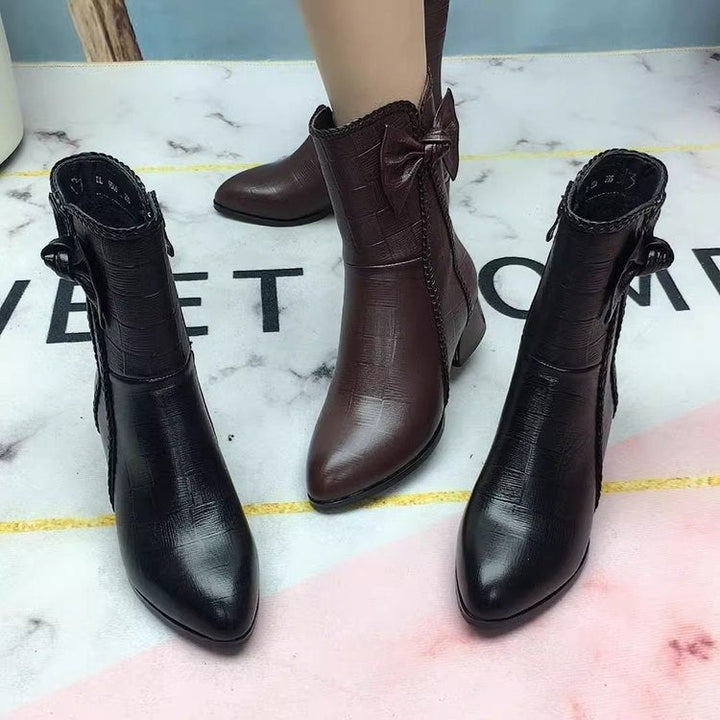 Bow Detail Ankle Boots | Valenira