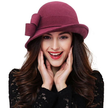 Bow Trim Cloche Hat