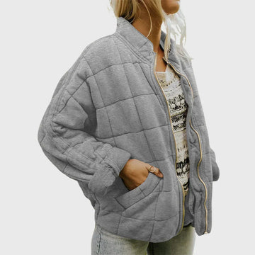 Box Quilted Bomber Jacket
