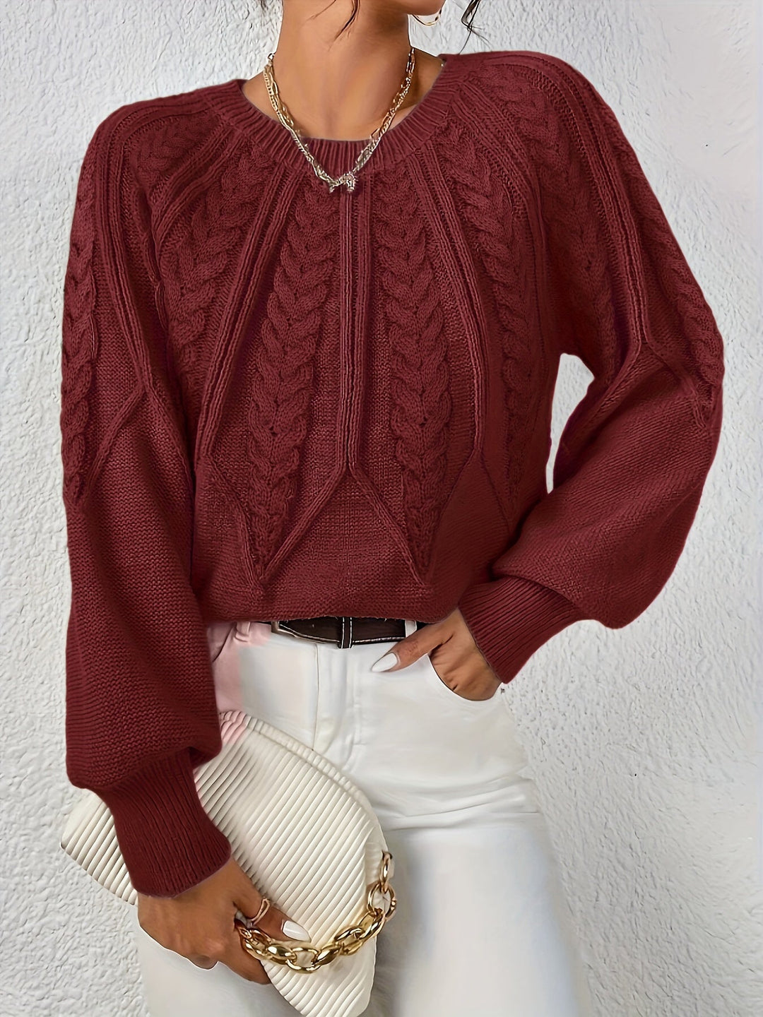 Braided Cable Knit Sweater | Valenira