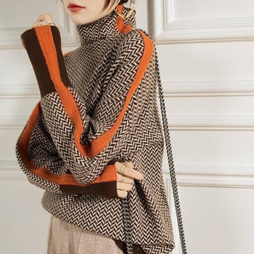 Herringbone Turtleneck Sweater