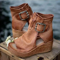 Buckle Wedge Sandals with buckle, cushioned | Valenira