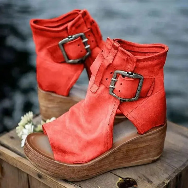Buckle Wedge Sandals with buckle, cushioned, view 5 | Valenira