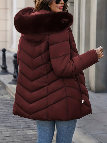Faux Fur Hooded Coat