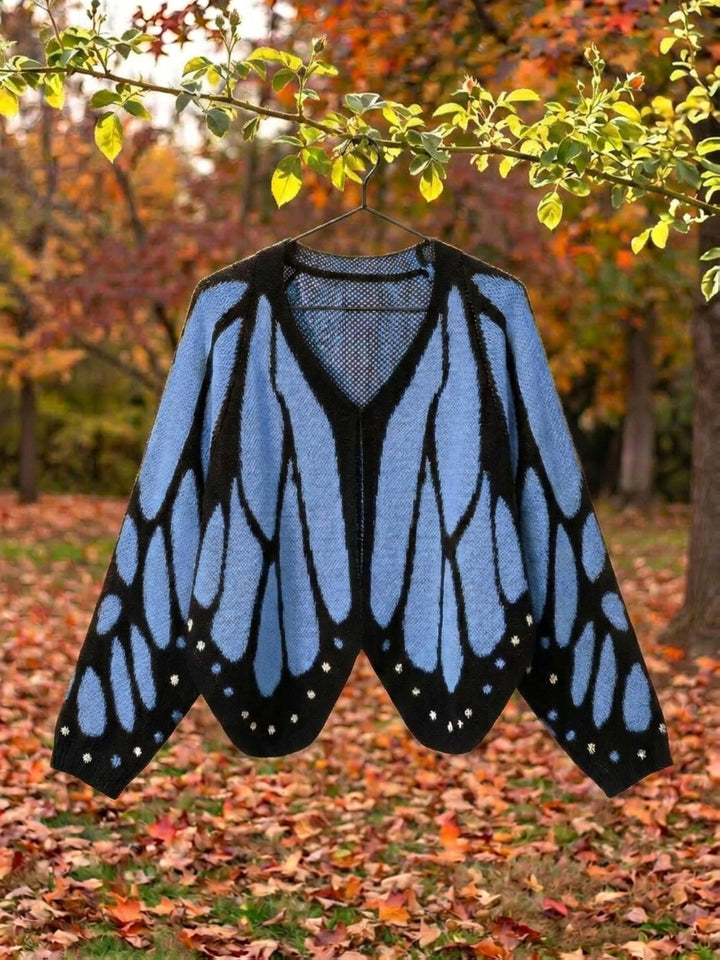 Butterfly Cape Cardigan in Blue | Valenira
