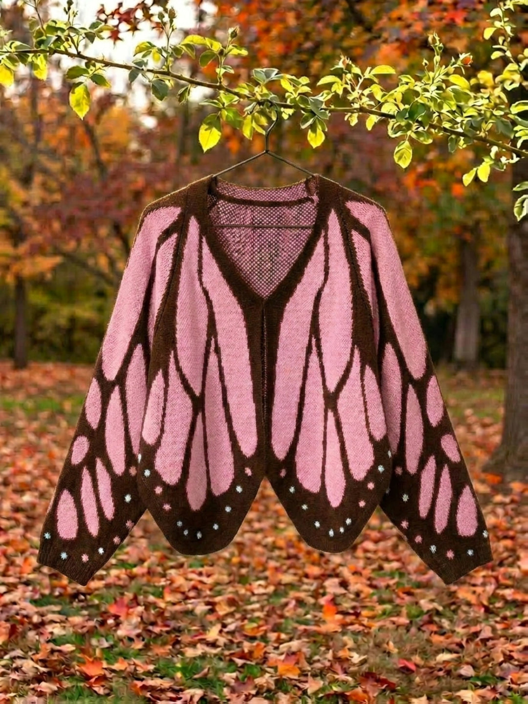 Butterfly Cape Cardigan in Pink | Valenira