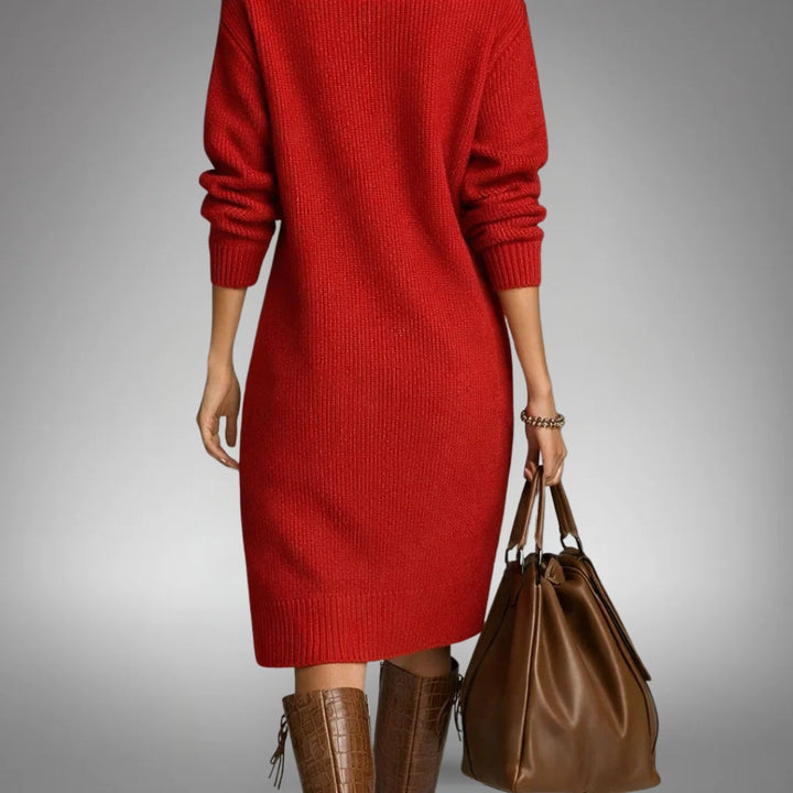 Button Collar Midi Dress | Valenira