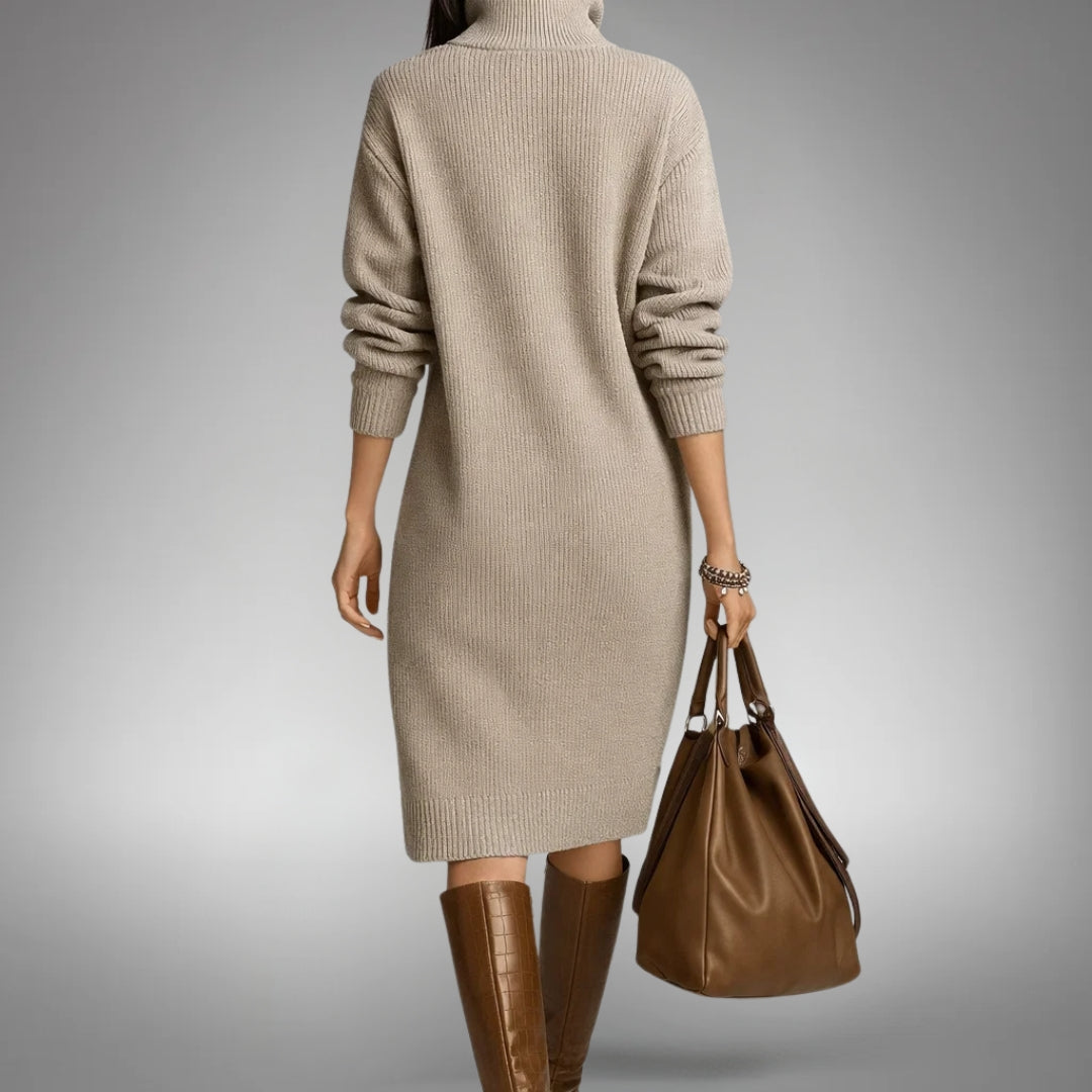 Button Collar Midi Dress | Valenira
