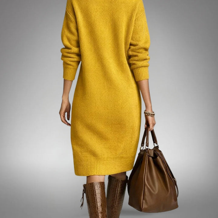 Button Collar Midi Dress | Valenira