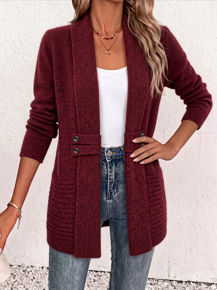 Button Tab Knit Cardigan | Valenira
