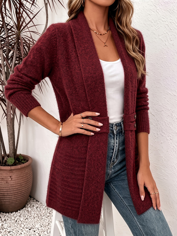 Button Tab Knit Cardigan | Valenira