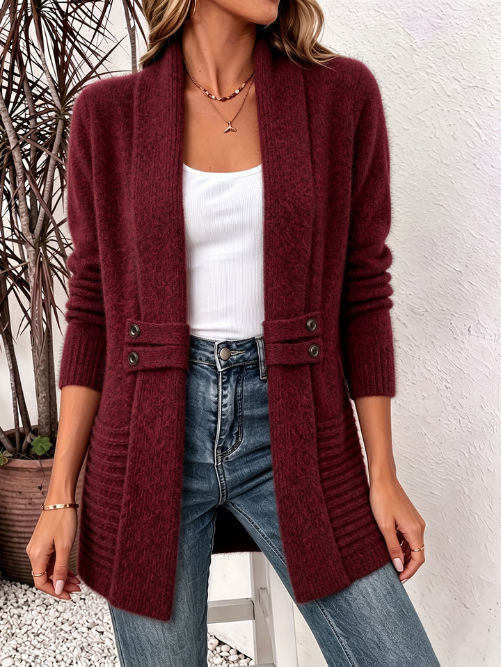 Button Tab Knit Cardigan | Valenira