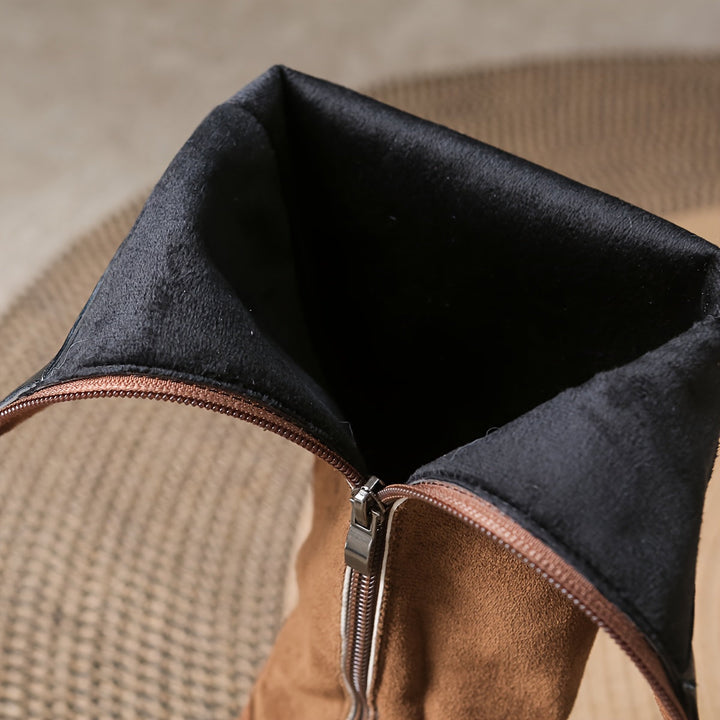 Button Trim Knee Boots | Valenira