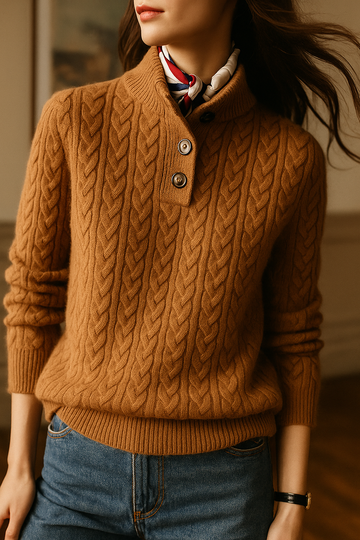 Cable Knit Button Sweater