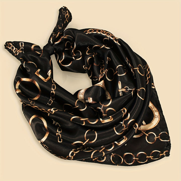 Chain Print Satin Scarf | Valenira