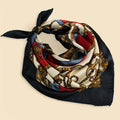 Chain Print Satin Scarf in Light Red | Valenira