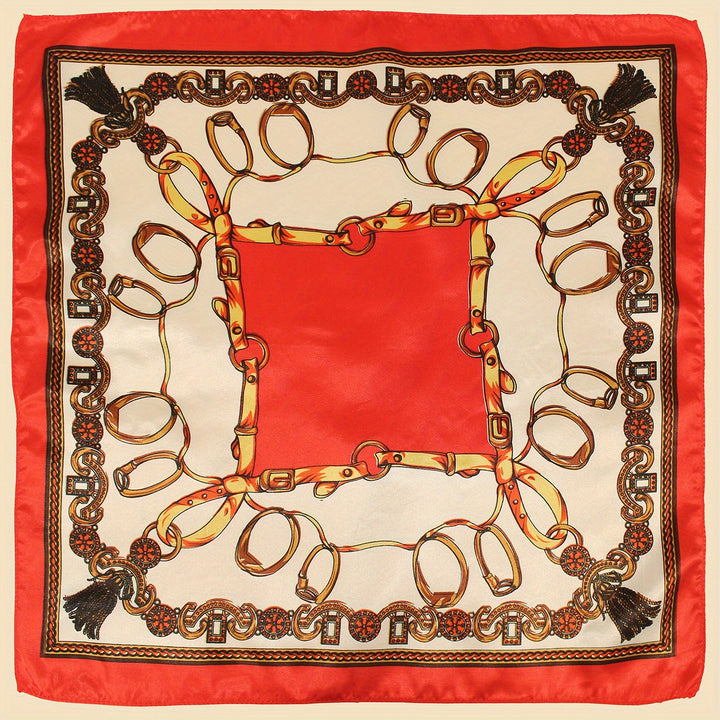 Chain Print Satin Scarf | Valenira