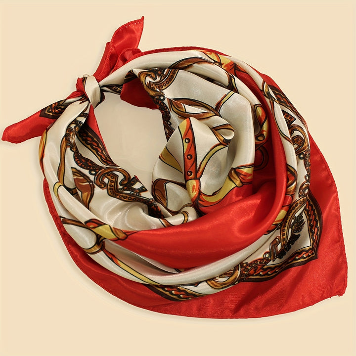Chain Print Satin Scarf | Valenira