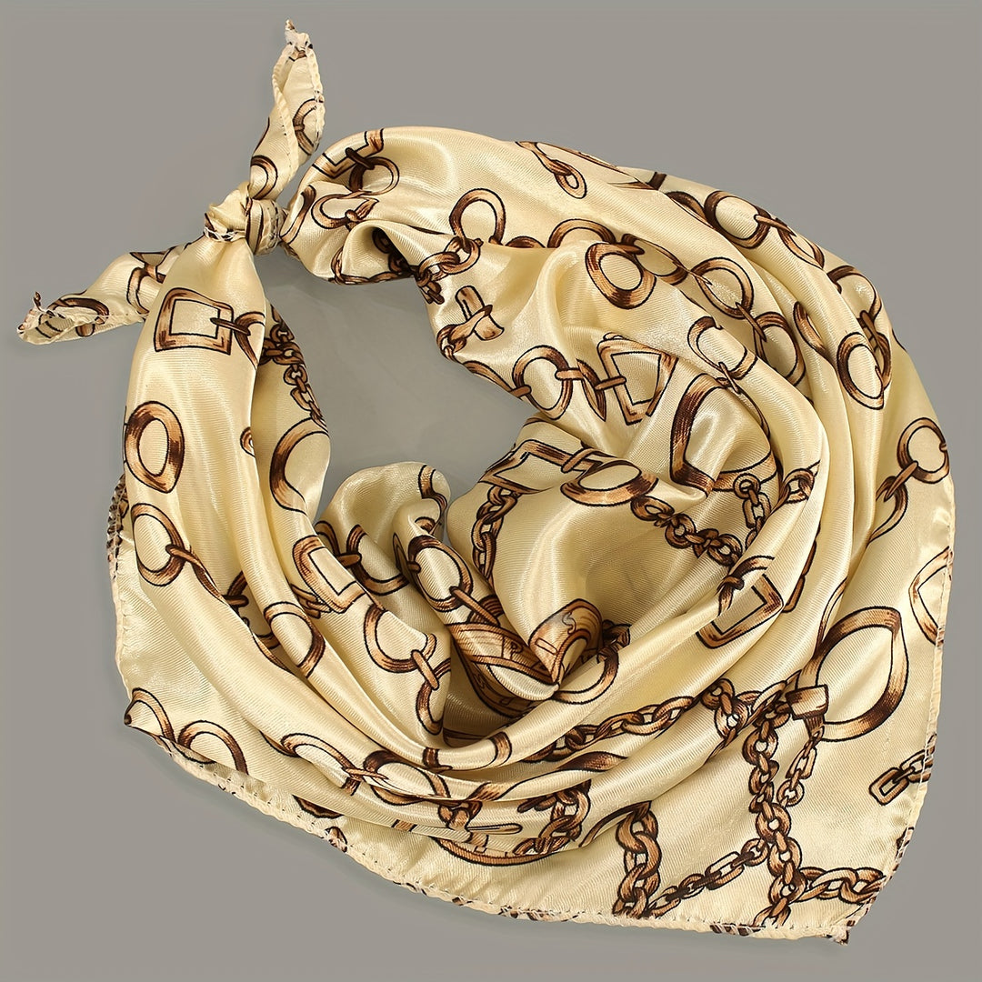 Chain Print Satin Scarf | Valenira